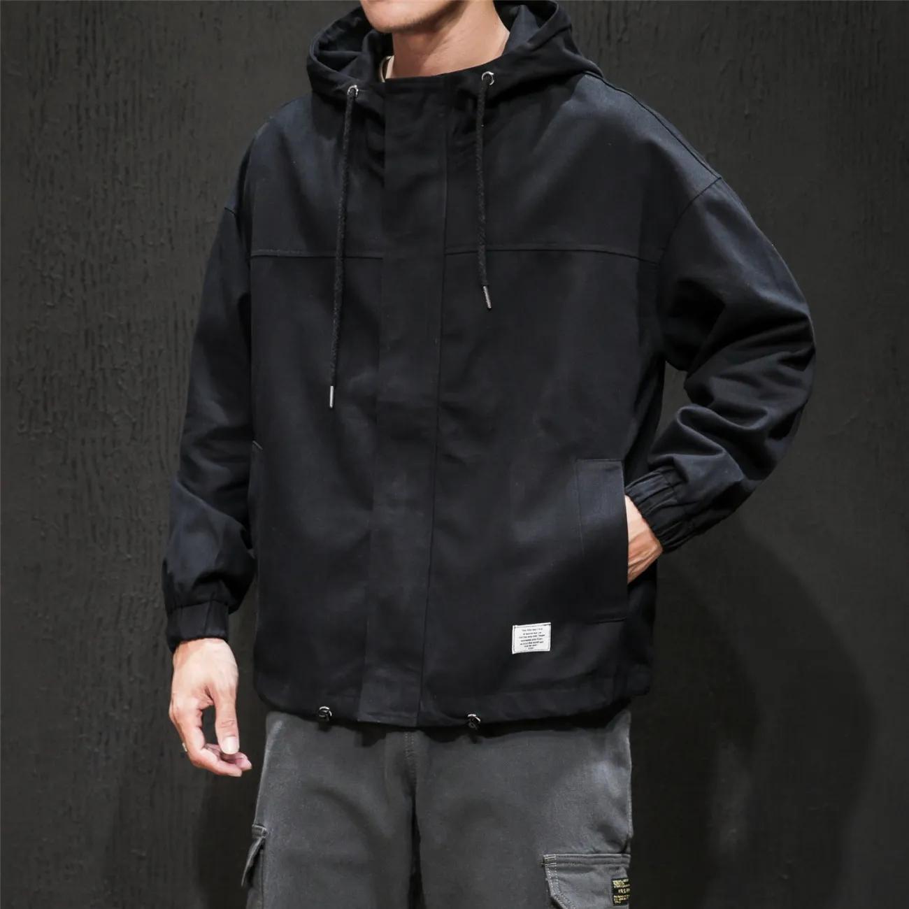 Spring and Autumn Jacket Men's Korean Version of The Trend Hooded Work Jacket Men's Loose Student All-match Top