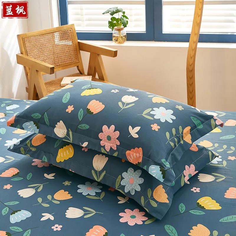Cotton Pillowcase Pure Cotton Pillowcase Single Double Dormitory Household Adult High-end Pillow Cover 48x74cm