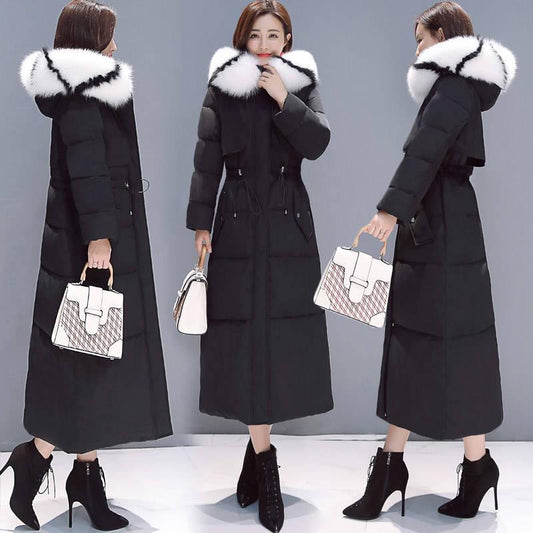 Coat Big Fur Winter Coat Thicken Slim Long Winter Jacket Cotton Women's Parka Outwear