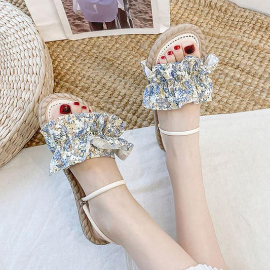 Flower Two-wear Sandals Slippers Women's Outer Wear Summer Fashion Comfortable Breathable All-match Beach Shoes