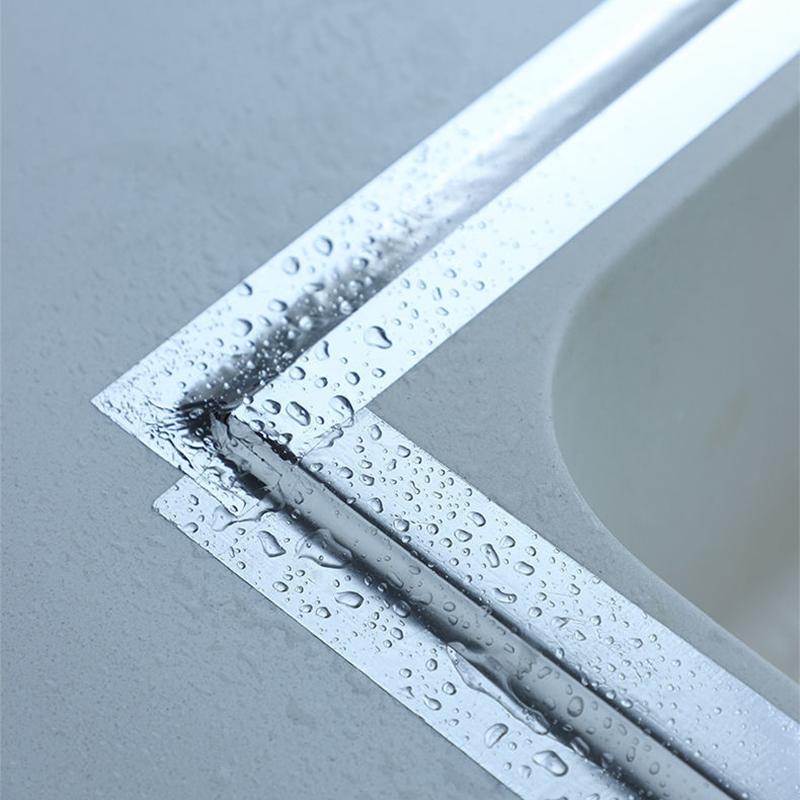 Kitchen Temperature Resistant Aluminum Foil Gas Stove Sticker Waterproof Countertop Pool Sink Waterproof Sticker Mildew Proof Water Retaining Strip