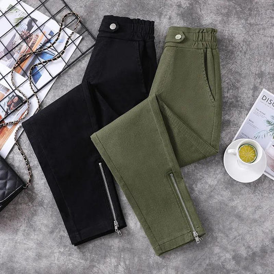 Autumn and Winter Ladies Cotton Warm Long Pants Oversized Stretch Retro Casual Loose Trousers
