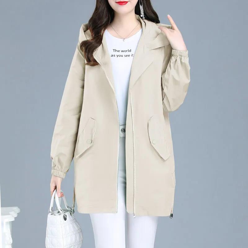 Autumn Women's Windbreaker Mid-length Thin Jacket Temperament Casual