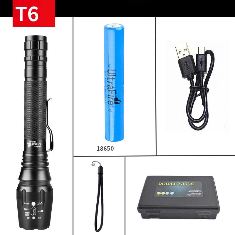 Charging High-end LED Flashlight Surrounding lamp Support zoom lighting modes Waterproof Torch