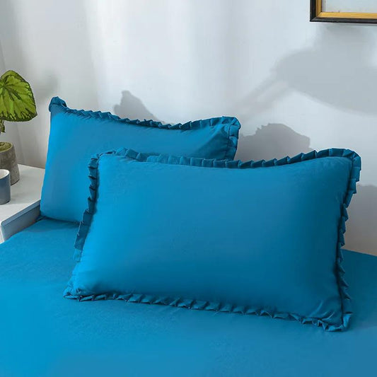 Modern Minimalist Solid Color Pillow Cover A Pair of Double Bedroom Bedding Student Dormitory Pillow Core Cover Universal