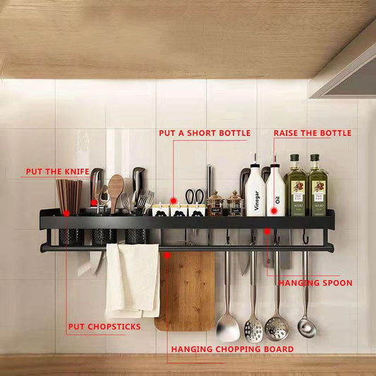 Kitchen Seasoning Supplies Shelf Household Knife Holder Chopsticks Basket Wall-mounted Multifunctional Storage Closet Shelves Organizer