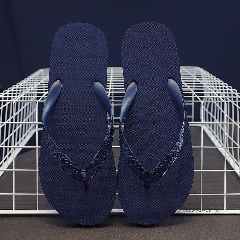 Summer Flip Flops Non-slip Soft Sole Sandals Solid Color Outer Beach Shoes