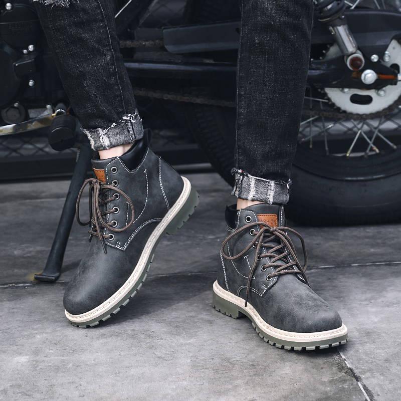 Fashion Autumn Winter High Help Martin Boots Men's Retro Casual Leather Men's Boots Tooling Boots