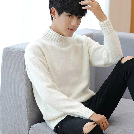 Youth Fashion Slim Thin Men's Autumn and Winter Round Neck Sweater Pullover Sweater