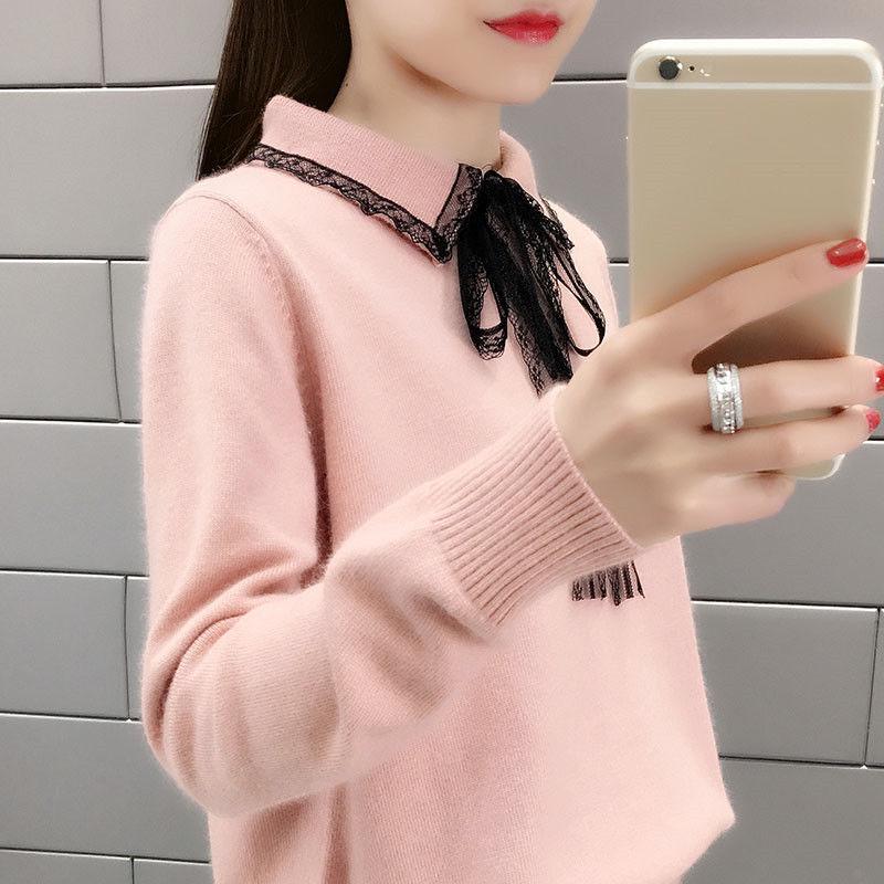 Autumn and Winter Loose Sweater Long-sleeved Knitted Bottoming Shirt Korean Casual Young Women's Top