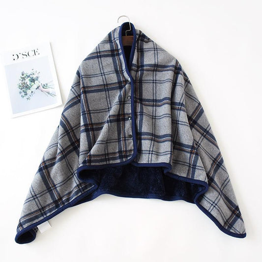 Thicken In Autumn and Winter To Keep Warm and Heat Take A Lazy Flannel Blanket Multi-purpose Shawl Blanket Female Nap Cloak