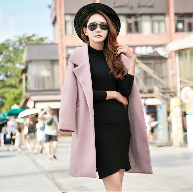 Woman Wool Coat Winter Jacket Women Slim Woolen Long Cashmere Woolen Coats Cardigan Ladies Overcoat