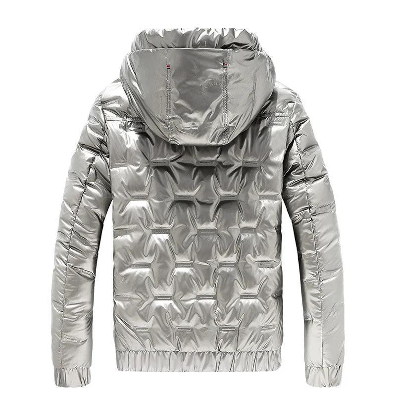 Winter Hooded Down Jacket Short Thick Warm Jacket Shiny Simple and Versatile Winter Clothes