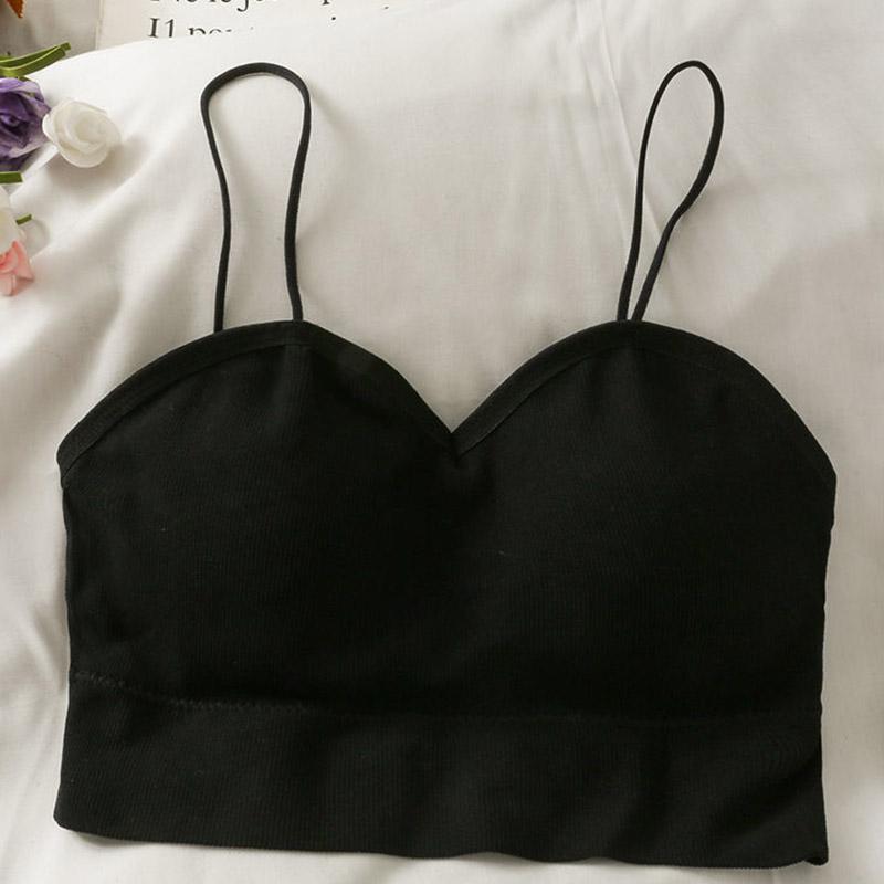 Spring and Summer Hollowed Out Sports Wrap Chest Beautiful Back and Bra Girls' Anti Light Gathering No Steel Ring Elastic No Buckle Bra