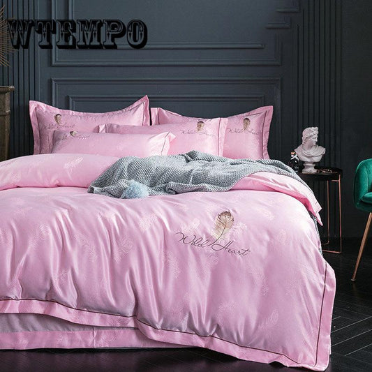 Bedding Home Bedroom Room Four-piece Satin Four-piece Cotton