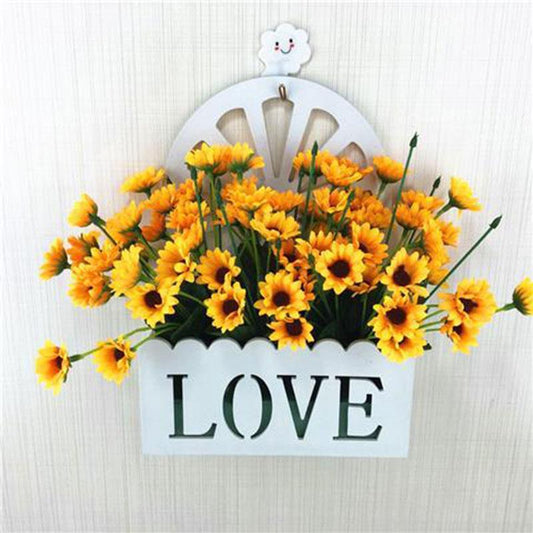 Artificial Flower Artificial Flower Suit Hanging Basket Hanging Basket Rose Plastic Flower Living Room Interior Decoration