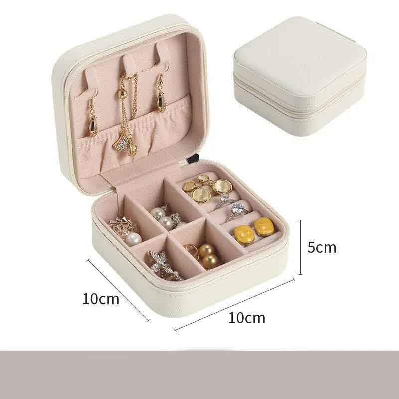Jewelry Storage Box Portable Jewelry Bracelet Box European Princess Multifunctional Large Capacity Plaid Jewelry Box