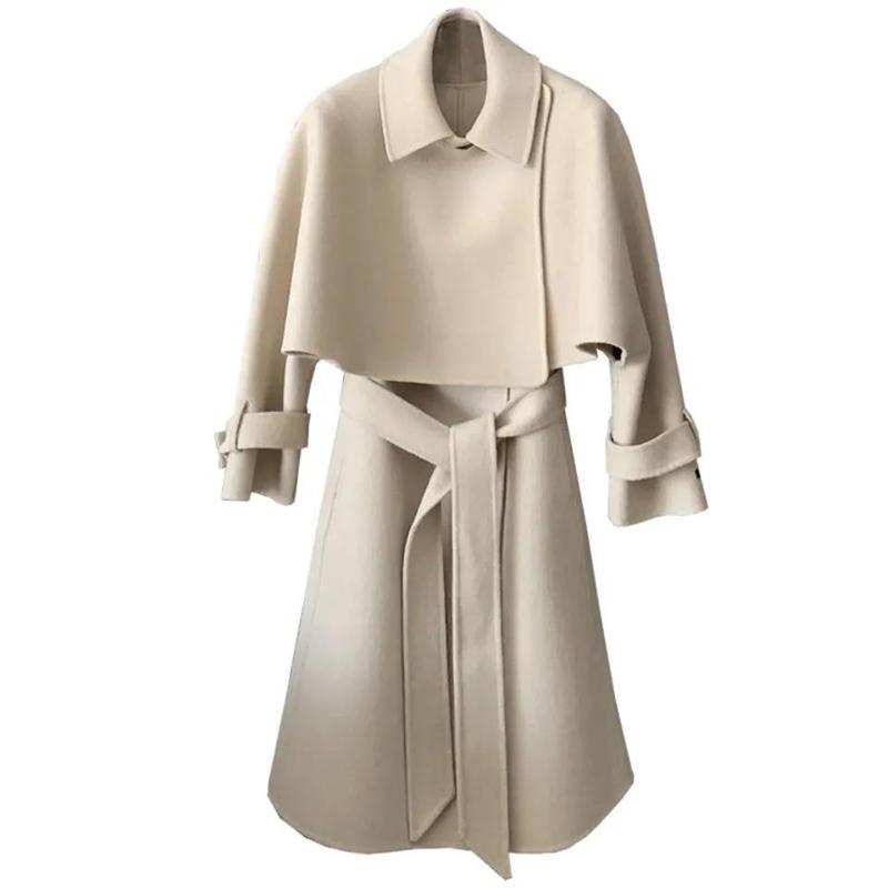 Two-piece Thermal Insulation Woolen Two-piece Short Autumn and Winter Woolen Coat Women's Mid-length Woolen Vest A-line Skirt