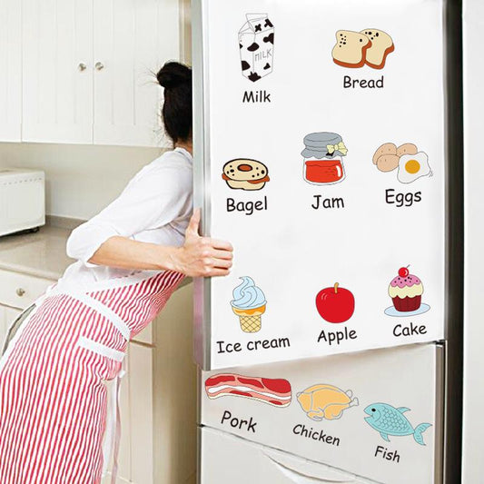 Home food wall stickers refrigerator table decorative wall sticker warm cartoon wallpaper