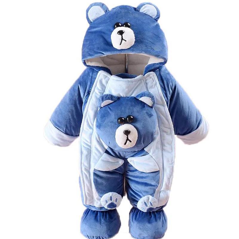 Baby One-piece Winter Boys and Girls Baby Outing Clothes Thicken Warm Rompers Newborn Crawling Clothes One-piece Cotton Clothes