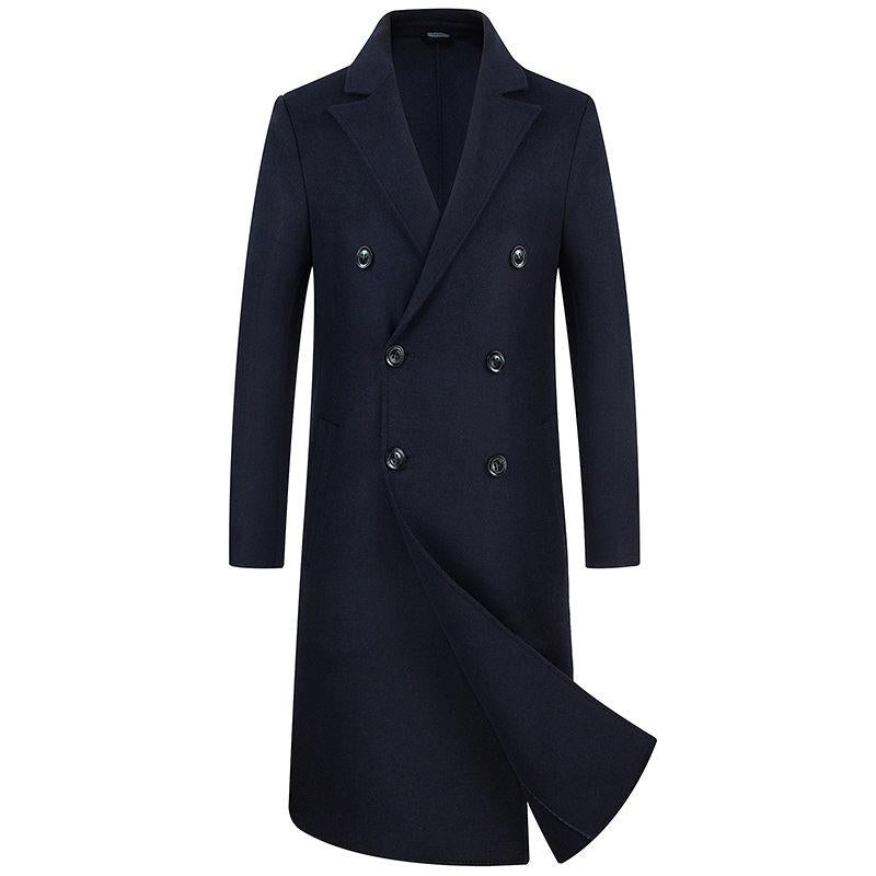 Windbreaker Men's clothes Autumn And Winter Medium and long section Woolen coat Large size