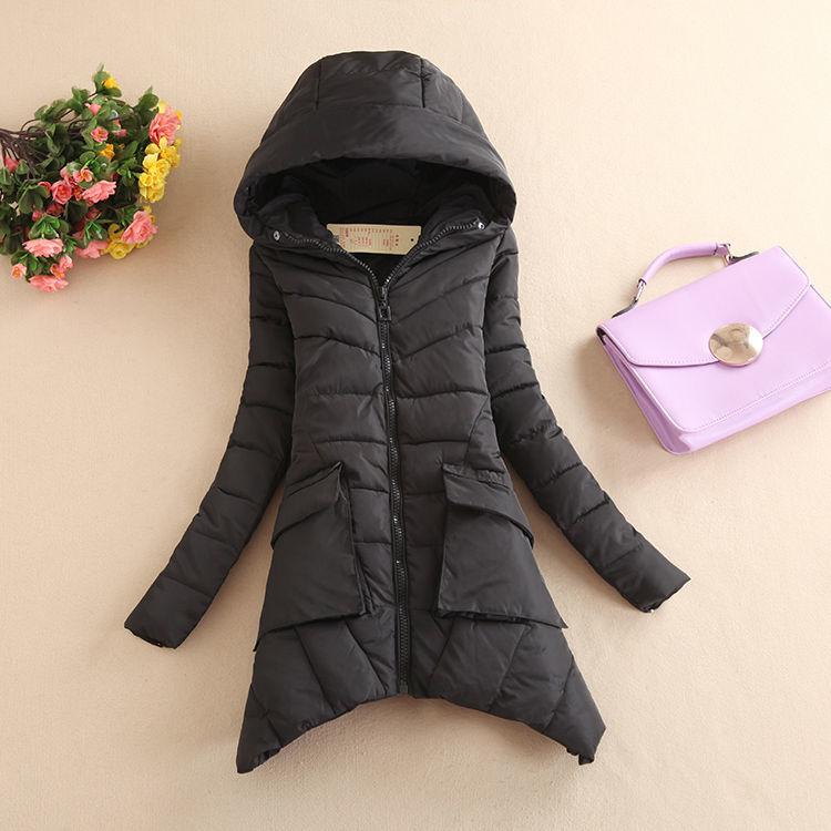 Winter Women Parkas Ladies Casual Mid-length Coats Winter Plus Size Hooded Jackets Cotton Parkas Warm Coat Outwear