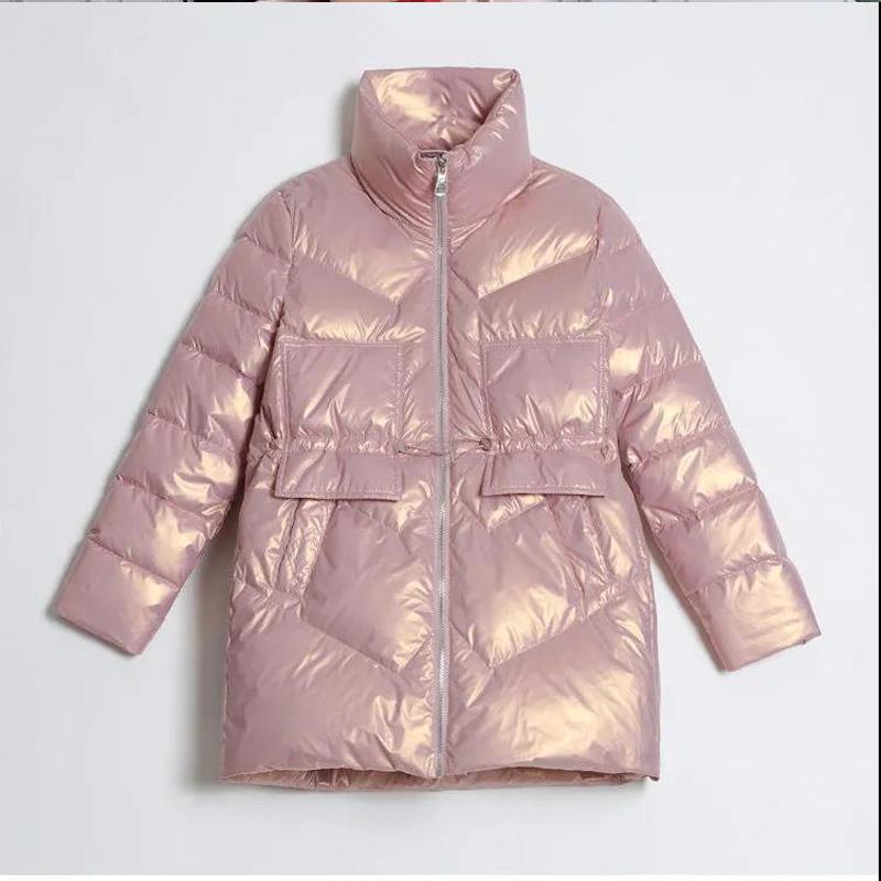 Waterproof Disposable Bright Face Down Padded Jacket Women's Winter Wear Waist Short Slim Slimming Coat
