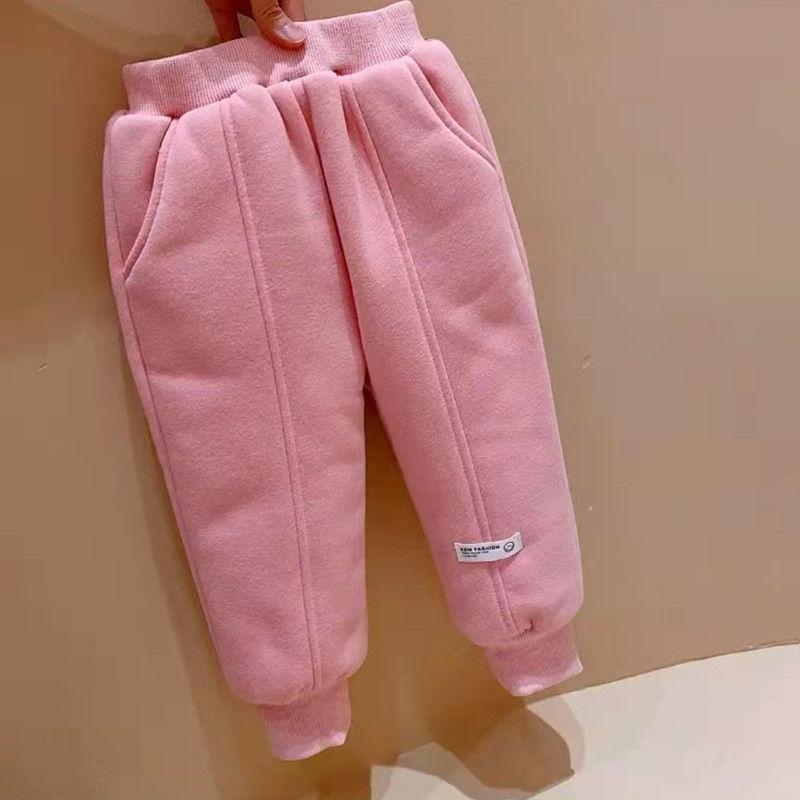 Girls' Cotton Pants Winter Plush Thickened Men's and Women's Treasure A Pair of Winter Loose Pants Children Wear Warm Sweatpants