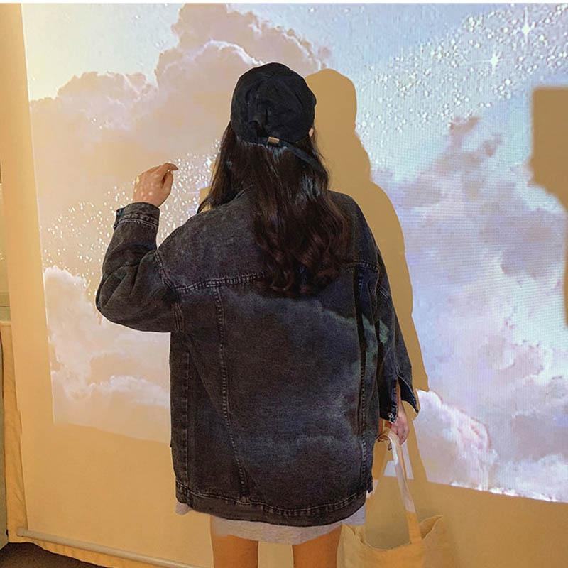 Denim Jacket Female Spring and Autumn Loose and Versatile Student Jacket Jacket Retro Trend