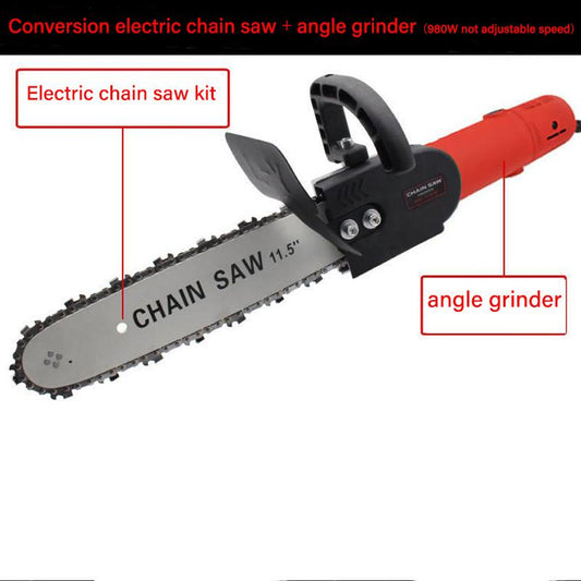 4m Wire Length Electric Chain Saw Luxury Suit 11.5 Inch Chain Saw Plus 980W Angle Grinder Garden Tools Logging Tools