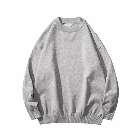 Autumn and Winter New Solid Color Pullover Sweater Men's Loose Thin Sweater Men's Sweater