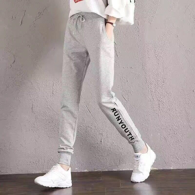 Cotton Spring and Summer All-match Sports Pants Women's Tide Trousers Loose Feet Casual Pants Trousers