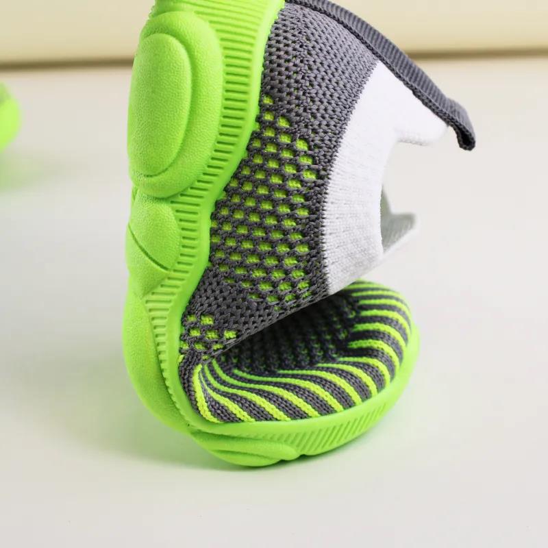 Three Colors Boys' One-step Sneakers Flying Woven Breathable Soft-soled Non-slip Casual Shoes Girls Lightweight Sneakers