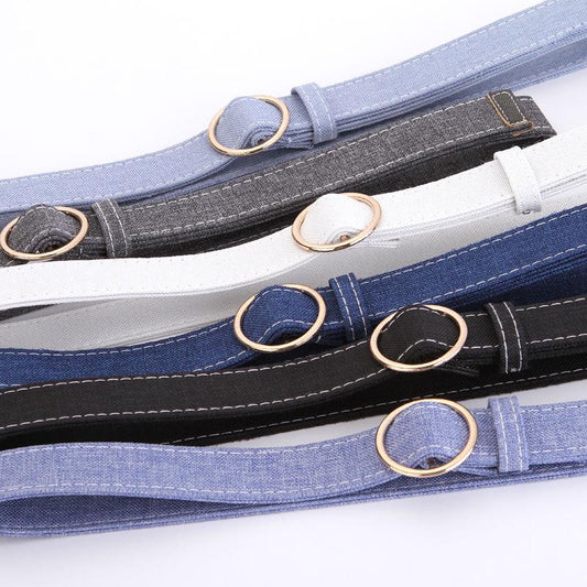Belt Pants Belt Female Simple Wild Denim Youth Students Free Punching Woven Belts Casual