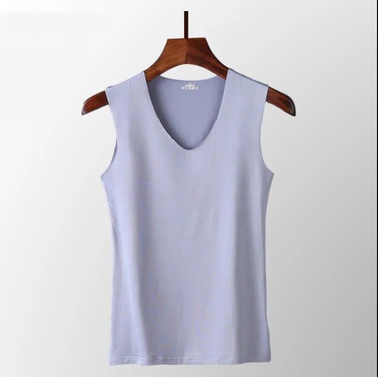 Ice Silk Vest Men's Icy Sports Seamless Thin Summer New Elastic Quick-drying V-neck Bottoming Outer Wear