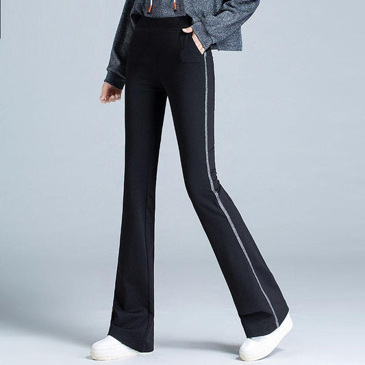 Female Student Sports Flared Trousers Fashion Loose and Versatile High-waist Bottoming Casual Wide-leg Trousers