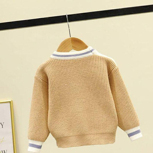 Children's Sweater Boys Round Neck Sweater Boys Baby Pullover Sweater Bottoming Shirt Autumn and Winter Loose Top