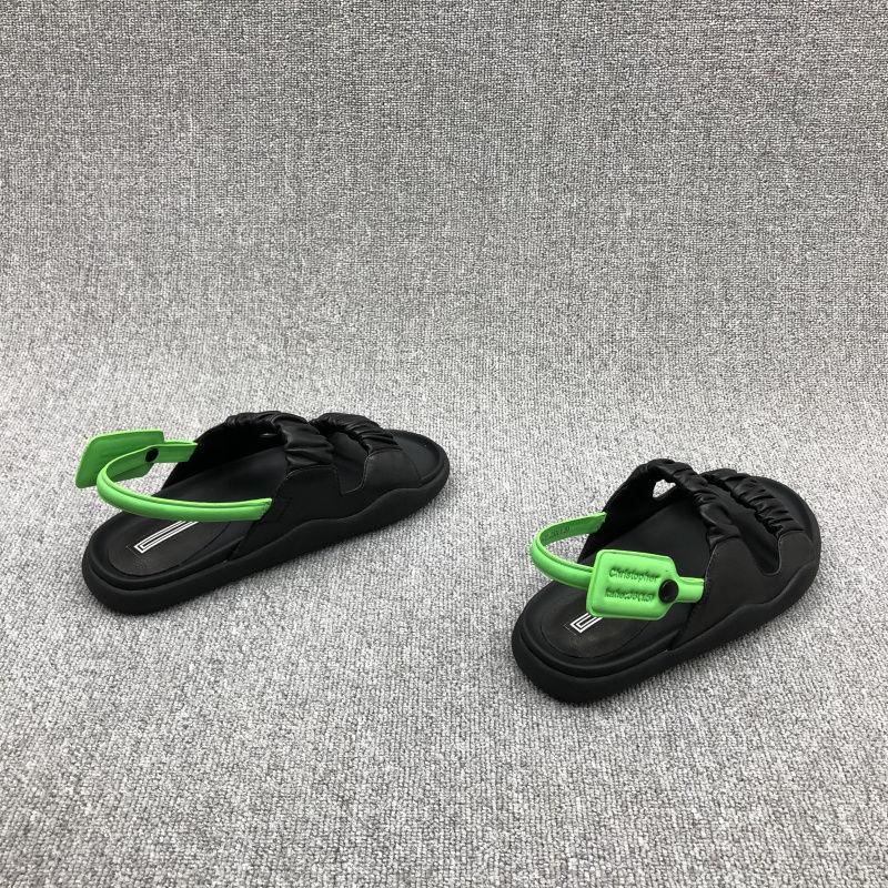 European Women's Shoes Summer Soft Leather Folds Color Matching Open Toe Flat Beach Sports Sandals Women