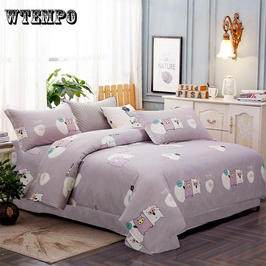 Bedding Set Leaf Comfortable Duvet Quilt Cover Pillow Case Home Decor
