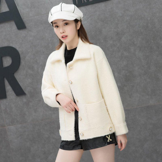 Casual Winter Coat Sweater Fashion Jacket Fleece Wear Both Sides Long Sleeve Faux Fur Coat