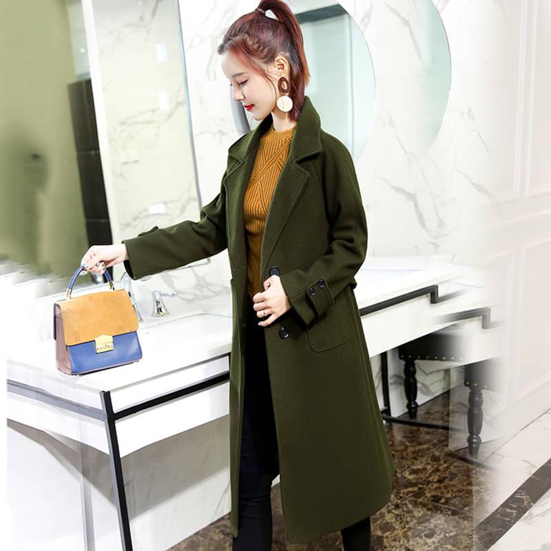 Overcoat Women Outerwear Long Slim Blend Jacket Wool Coat Autumn Cashmere Clothes Warm Tops