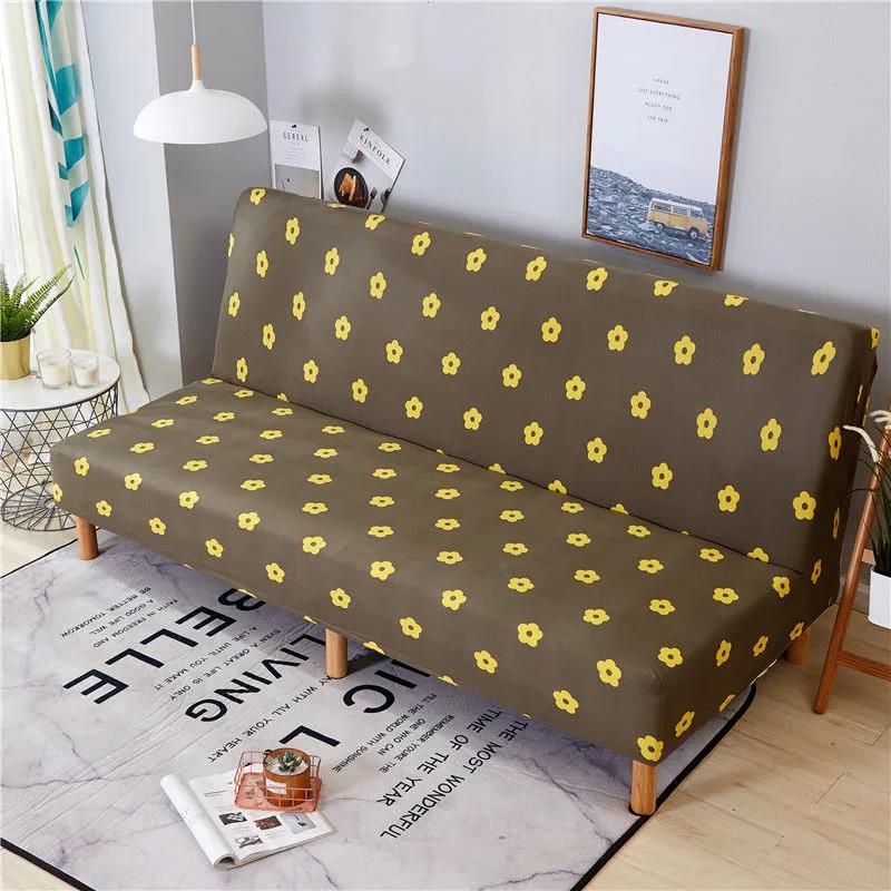 Nordic Style Folding Sofa Bed Cover Elastic All-inclusive Universal Armrestless Sofa Cover
