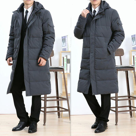 Men's Mid-length Down Jacket In Autumn and Winter, Plus Size Fashion Casual Jacket, Thick Warm Jacket