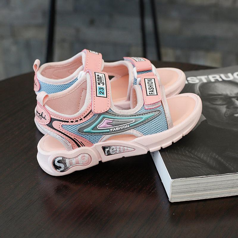 Summer Girls Boys Sandals Big Kids Fashion Princess Little Girls Soft Bottom Non-slip Lightweight Breathable Beach Shoes