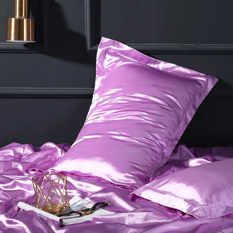 Solid Color Silk Pillowcase Summer Mulberry Silk Pillowcase Pair Set Cool Ice Silk Pillowcase