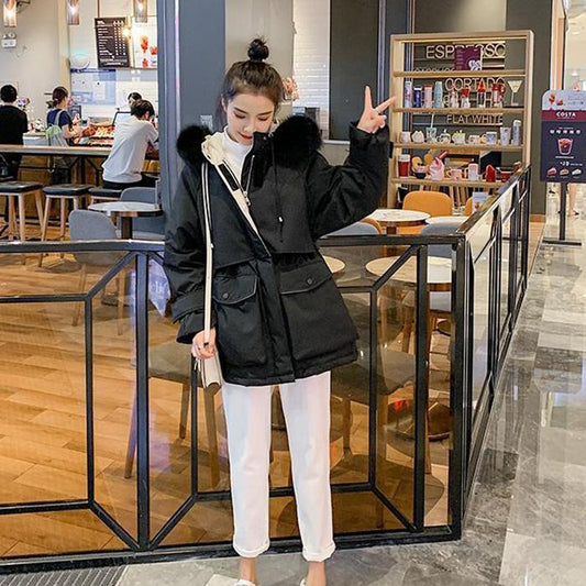 Winter Fashion Women's Cotton-padded Coat Loose Short Padded Padded Coat Student Parker Clothing Hooded Padded Jacket