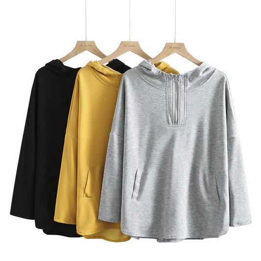 Sweatshirt Vintage Women Hoodies Gray Cotton Warm Fleece Winter Pullovers 2021 Autumn Streetwear Girls