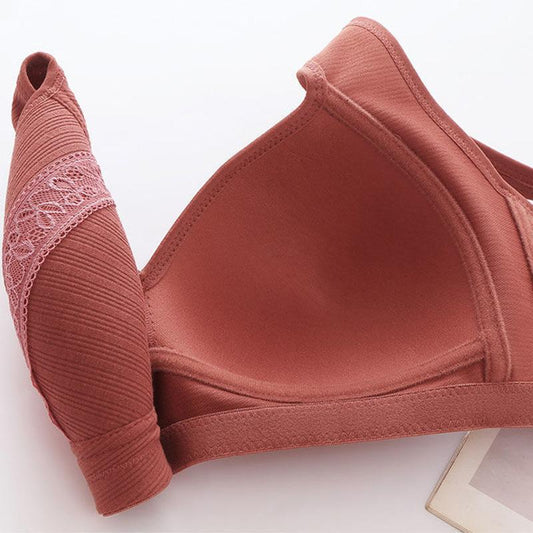 Large Size No Steel Ring Middle-aged and Elderly Mothers' Bras, Thin Gathered Beautiful Back Underwear Women's Bras