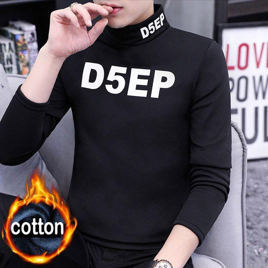Autumn and winter warm slim body shirt long-sleeved T-shirt men fashion wild sweater men