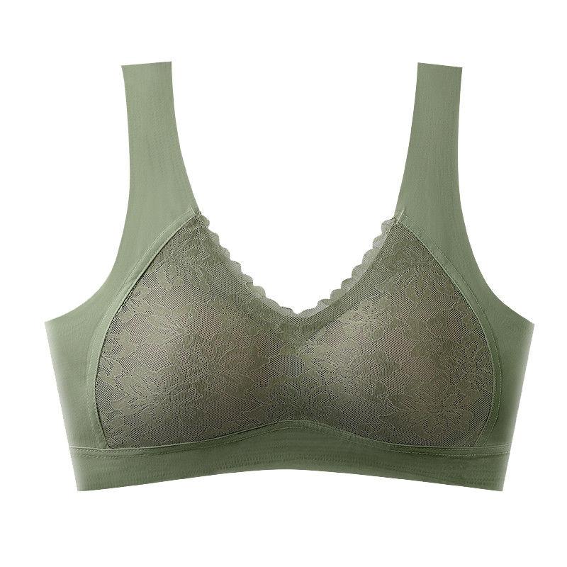 Natural Latex Women Sport Bra Large Size Underwear Women No Rims Gather Sports Vest Sleep Bra Anti-sagging Soft comfortable